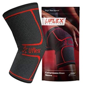 UFLEX ATHLETICS KNEE COMPRESSION SLEEVE SUPPORT FOR RUNNING, JOGGING, SPORTS Image